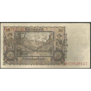 Alemania 3° Reich, 20 Reichsmark 16 Jun 1939 P185