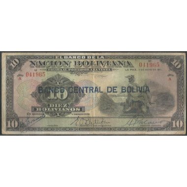 Bolivia, 10 Bolivianos ND1929 Serie A P114a