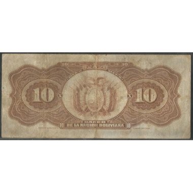 Bolivia, 10 Bolivianos ND1929 Serie A P114a