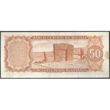 Bolivia, 50 Pesos Bolivianos L 13 Jul 1962 Serie L P162a