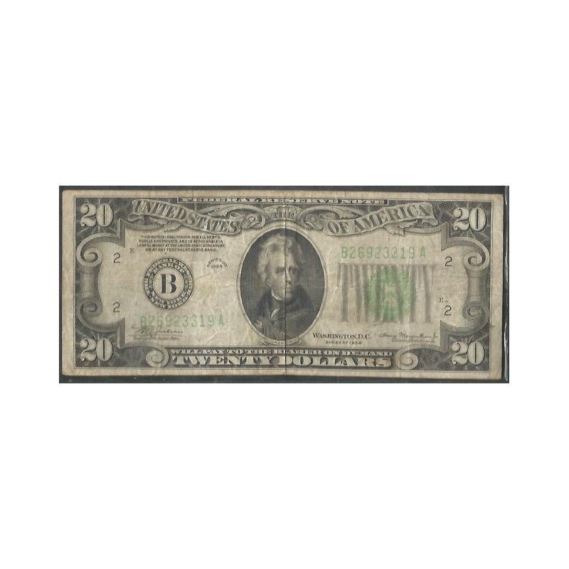 Estados Unidos, 20 Dollars 1934 B P431D