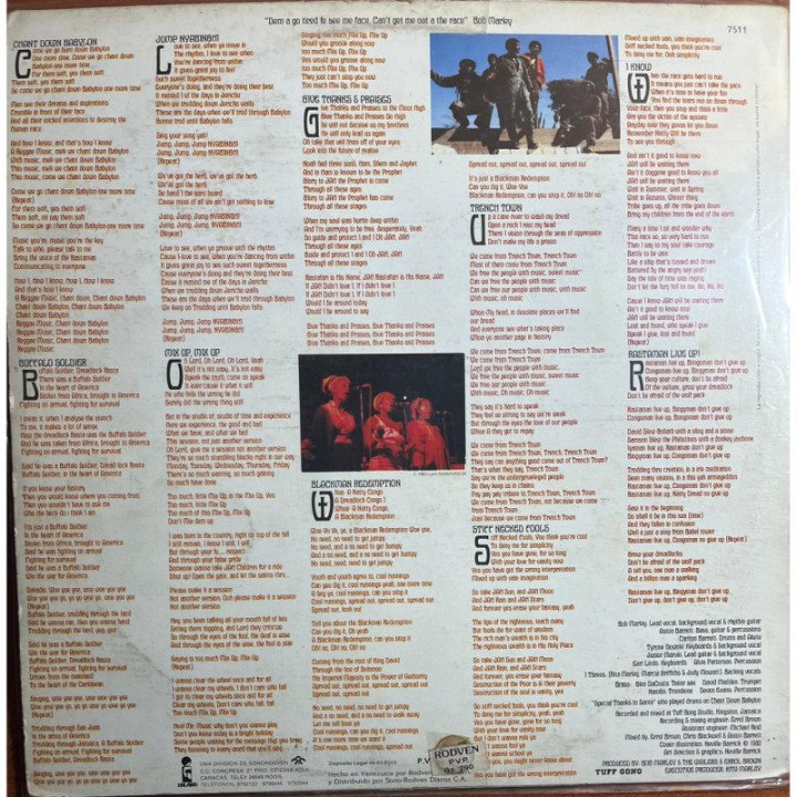 Bob Marley & The Wailers - Confrontation - Venezuela 1979 reverso