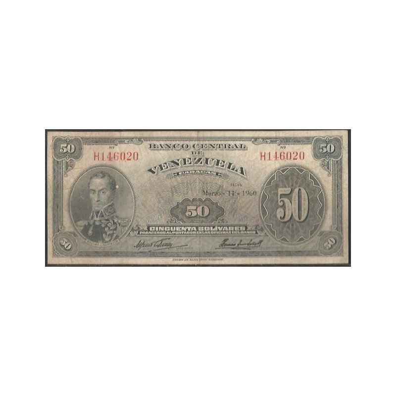 Venezuela, 50 Bolivares 11 Mar 1960 H 6 Dig P33c