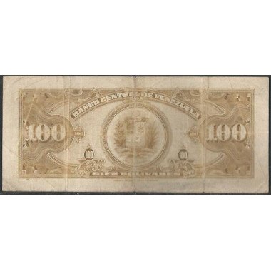Venezuela, 100 Bolivares 17 May 1951 C 6 Dig P34a