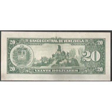 Venezuela, 20 Bolivares 6 Jun 1961 X 7 Dig P43b