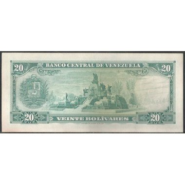 Venezuela, 20 Bolivares 8 Ago 1967 J 7 Dig P46a