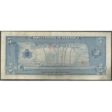 Venezuela, 5 Bolivares 10 May 1966 A 7 Dig P49