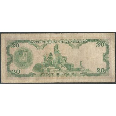 Venezuela, 20 Bolivares 7 Sep 1989 C 8 Dig P63b