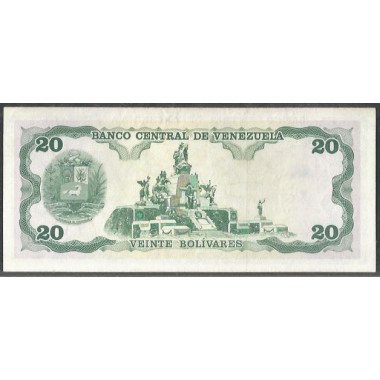 Venezuela, 20 Bolivares 8 Dic 1992 F 8 Dig P63d