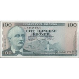 Islandia 100 Kronur 29 Mar 1961 P44a