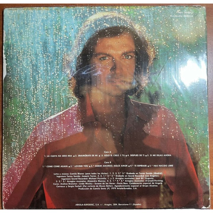 Camilo Sesto- Horas De Amor 1979 - Colombia 1979 reverso