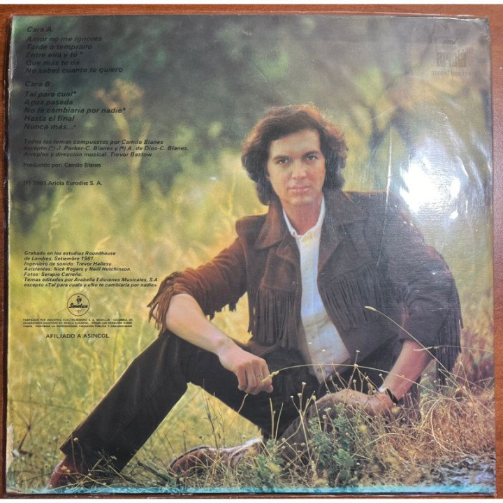 Camilo Sesto - Más Y más... - Colombia 1981 reverso