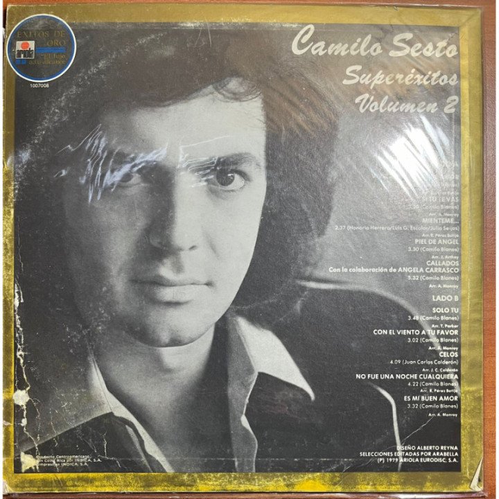Camilo Sesto- Super Exitos Vol. 2 - Colombia 1979 reverso