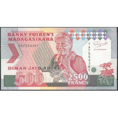 Madagascar, 2.500 Francs ND1993 P72Aa