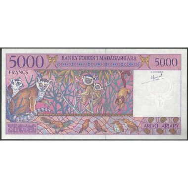 Madagascar, 5.000 Francs ND1995 Firma 4 P78a