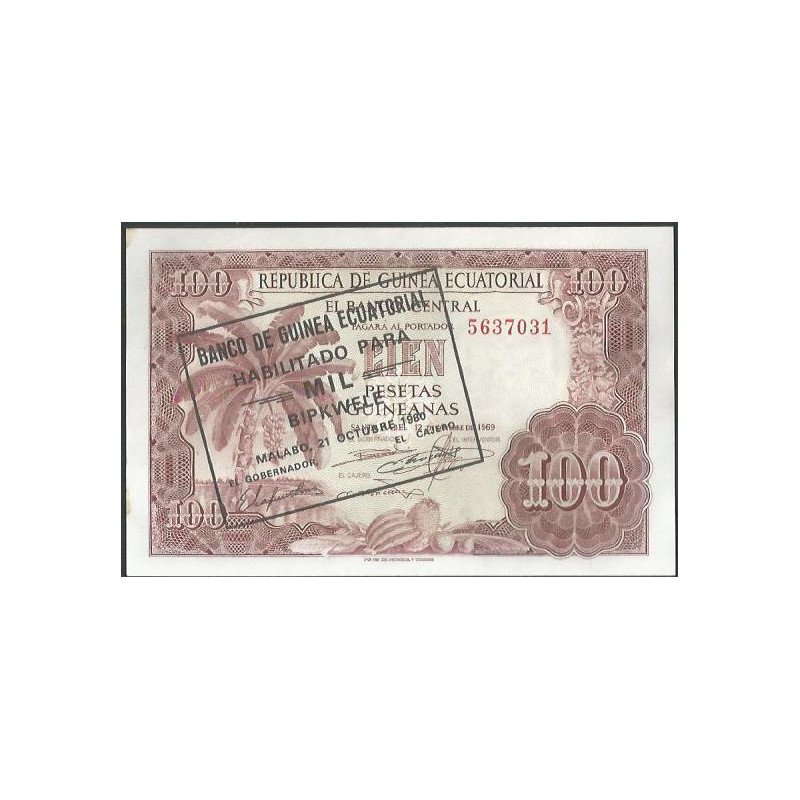 Guinea Ecuatorial, 1.000 Bipkwele 21 OCT 1980 P18