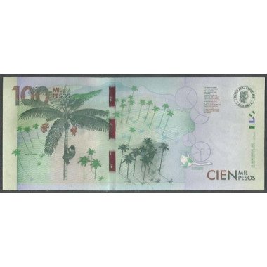 Billete de 100.000 Pesos 25 Oct 2022 Serie AJ BGWNF100-9