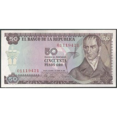 Billete de 50 Pesos 2 Ene 1969 BGW262