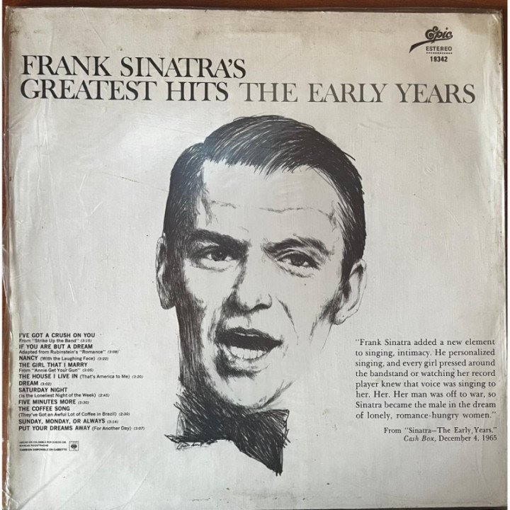 Frank Sinatra - Greates Hits The Early Years - Colombia 1965 reverso