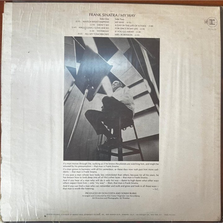 Frank Sinatra - My Way - USA 1969 reverso