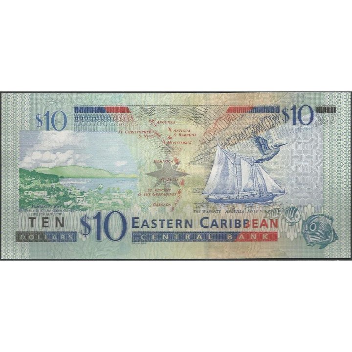 St. Vincent 10 Dollars ND2003 P43v reverso