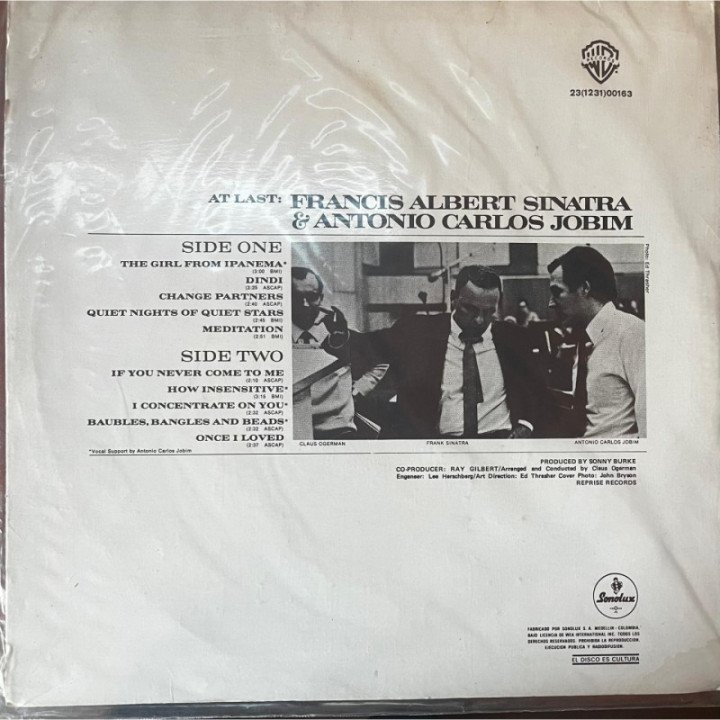 Frank Sinatra - Francis Albert Sinatra & Antonio Carlos Jobim - Colombia 1967 reverso