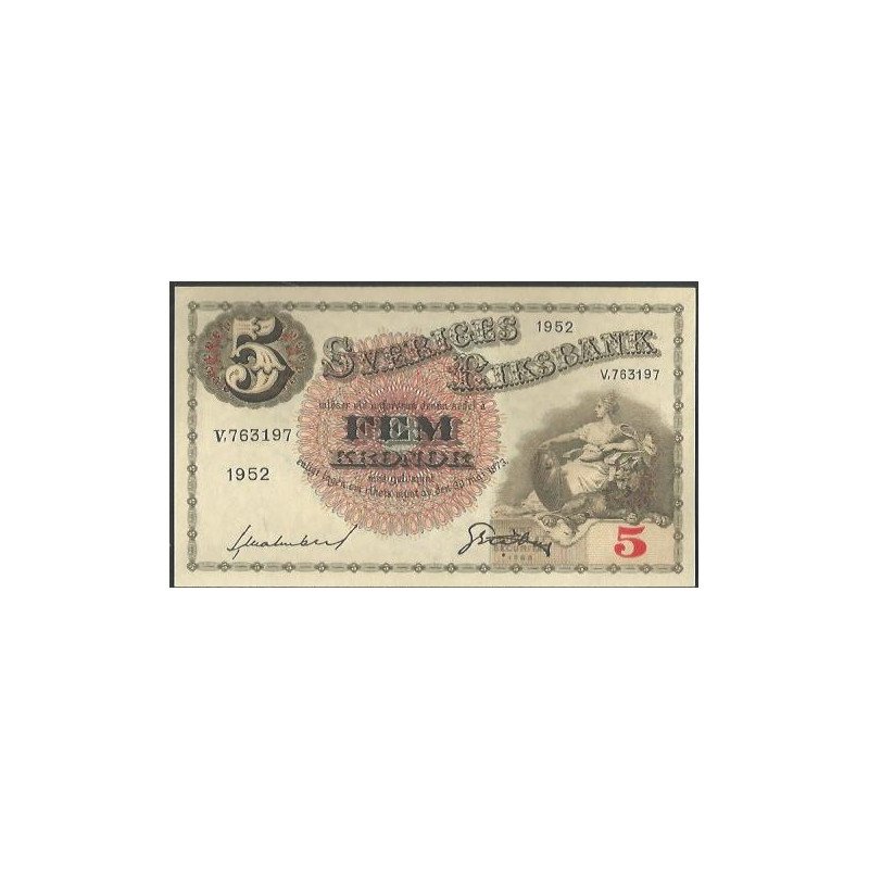 Suecia, 5 Kronor 1952 P33ai