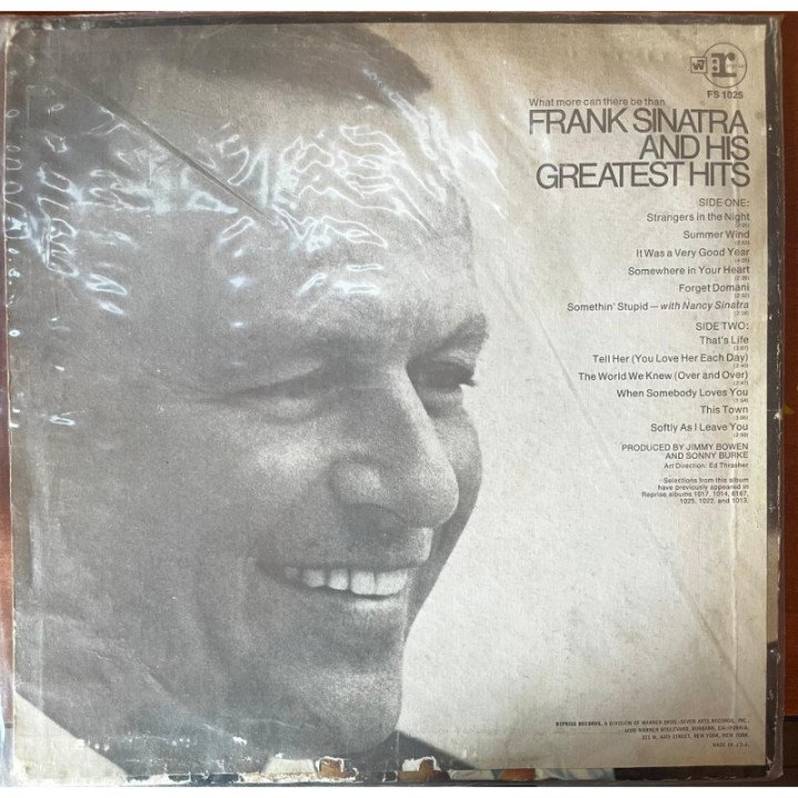 Frank Sinatra - Frank Sinatra Greatest hits! - USA 1968 reverso