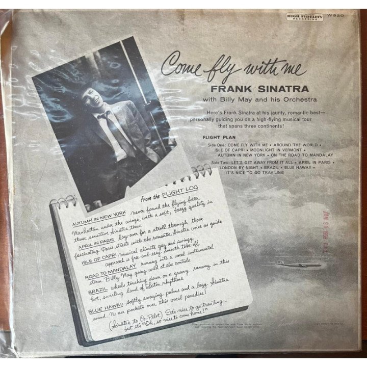 Frank Sinatra - Come Fly With Me - USA 1958 reverso