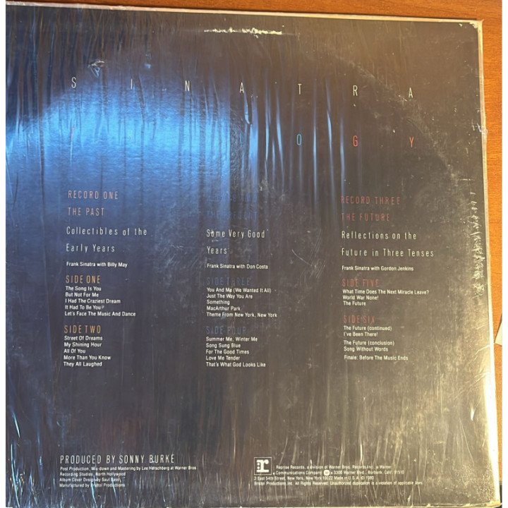Frank Sinatra - Trilogy Past Present Future (3 vinilos)- USA 1980 reverso