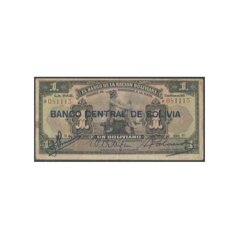 Bolivia, 1 Boliviano ND1929 Serie Q1 P112