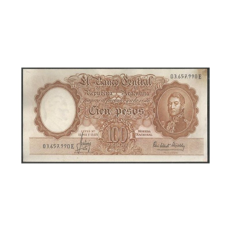 Argentina, 100 Pesos ND1957-67 Serie E P272c