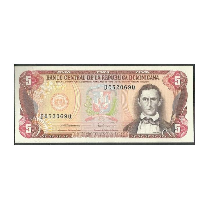 Rep. Dominicana 5 Pesos 1990 P131