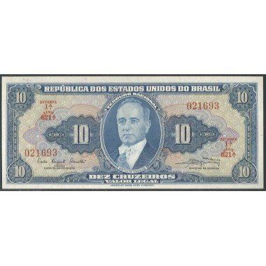 Brasil, 10 Cruzeiros ND1961-3 Firma 9 P167a