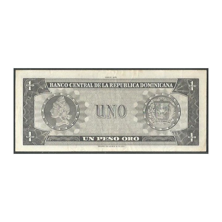 Rep. Dominicana 1 Peso 1976 P108a reverso