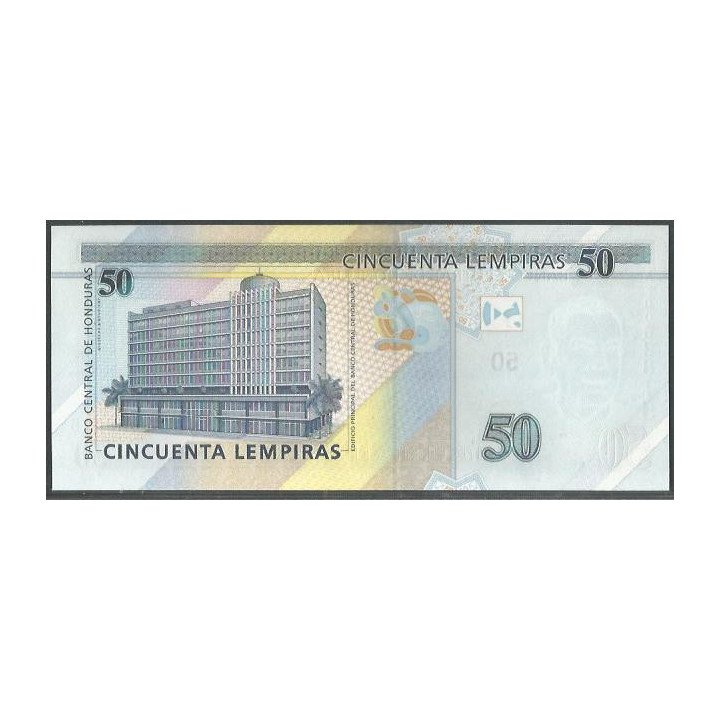 Honduras 50 Lempiras 26 Ago 2004 P92 reverso