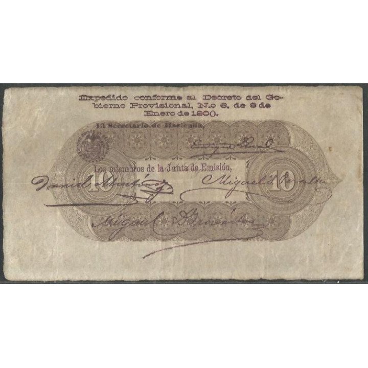 Banco de Santander 10 Pesos 6 Ene 1900 Ps833b reverso