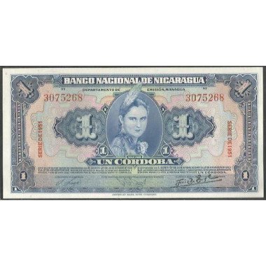 Nicaragua, 1 Cordoba 1951 P90b