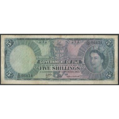 Fiji, 5 Shillings 1 Sep 1964 P51d