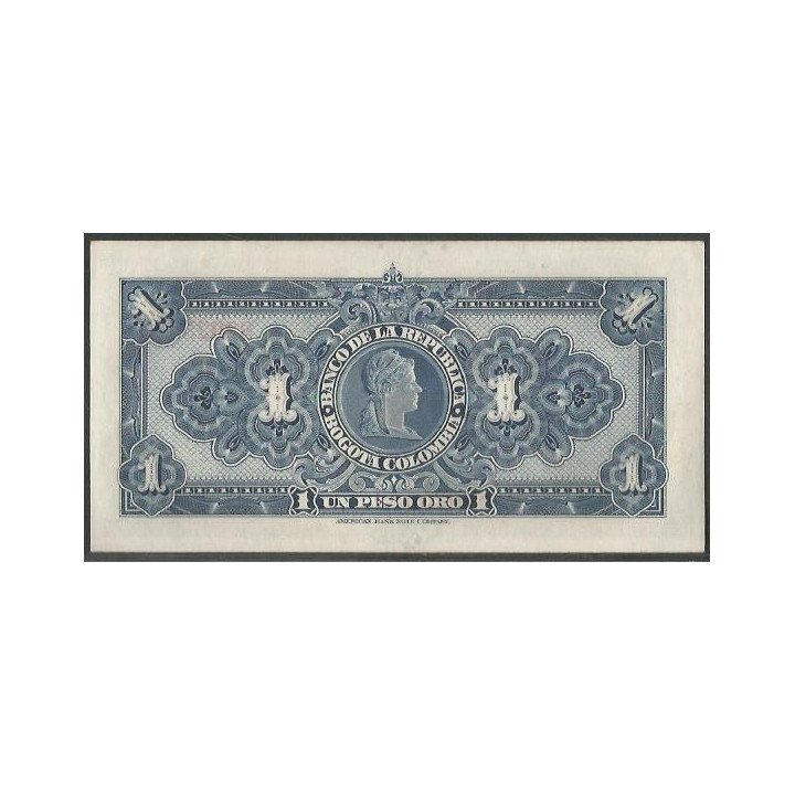 Billete de 1 Peso 1 Ene 1945 BGW027 reverso