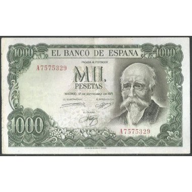 España, 1.000 Pesetas 17 Sep 1971 P154