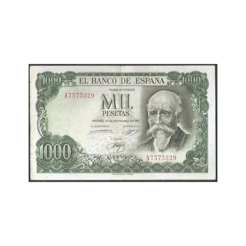 España, 1.000 Pesetas 17 Sep 1971 P154