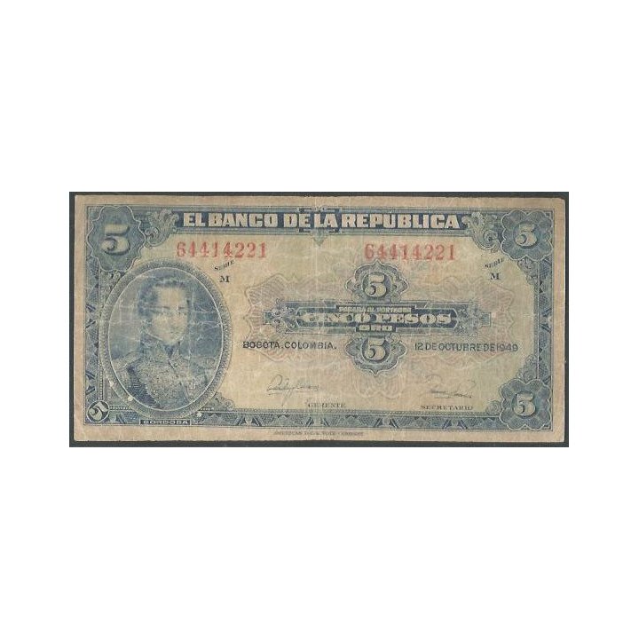 Billete de 5 Pesos 12 Oct 1949 BGW122