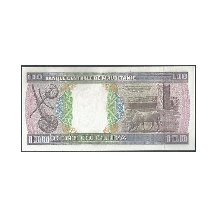 Mauritania 100 Ouguiya 28 Nov 2002 P4k reverso