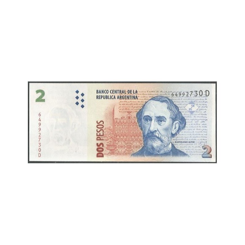 Argentina, 2 Pesos ND2002 Serie D P352