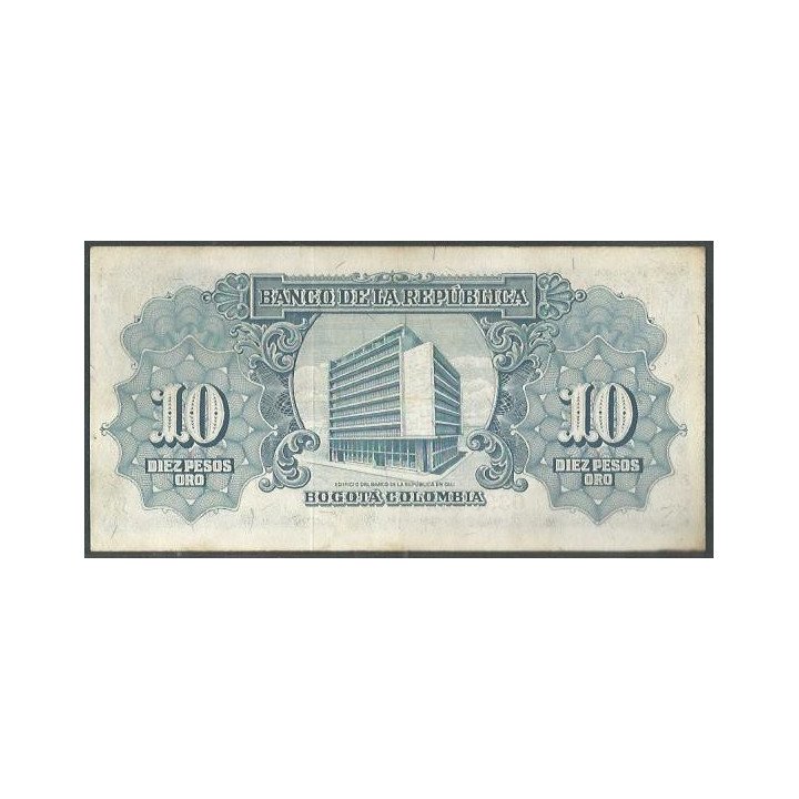 Billete de 10 Pesos 1 ene 1953 BGW173 reverso