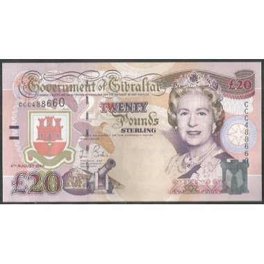 Gibraltar, 20 Pounds 4 Ago 2006 P31a