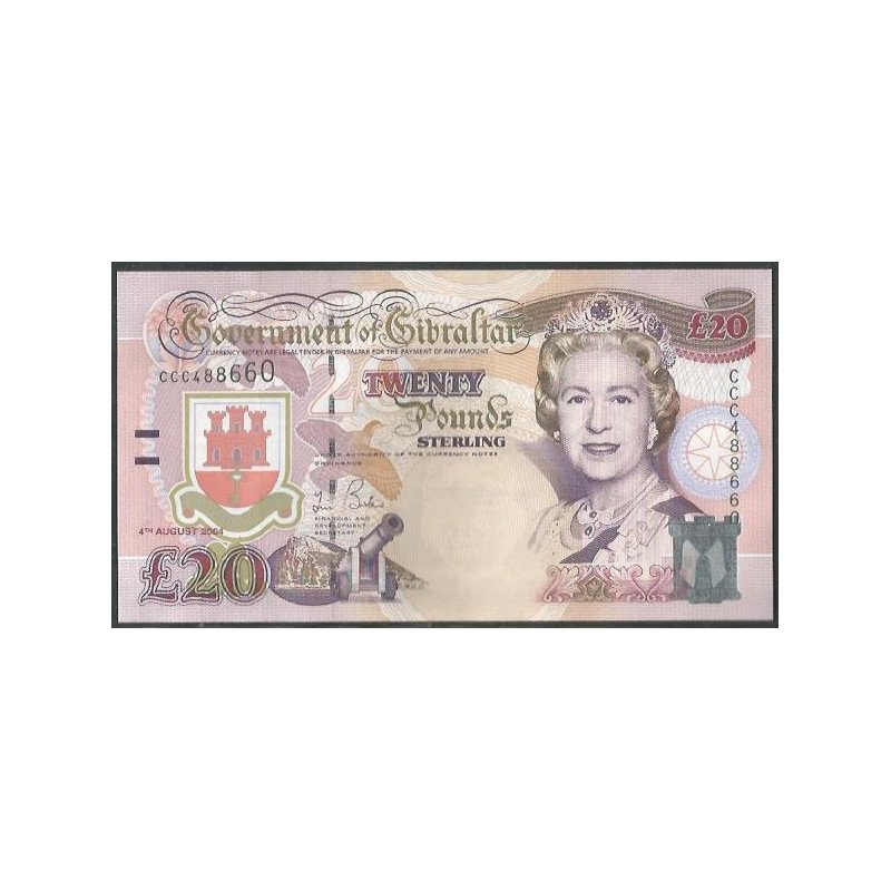 Gibraltar, 20 Pounds 4 Ago 2006 P31a