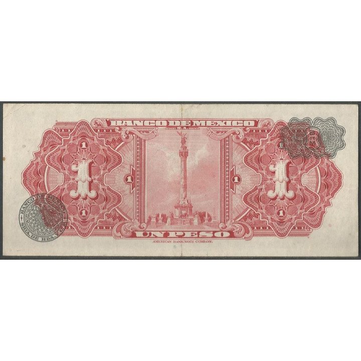Mexico 1 Peso 22 Jul 1970 Serie BIN P59l reverso