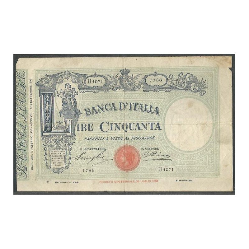 Italia, 50 Liras 17 Feb 1930 P47b